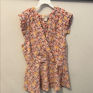 Monteau Floral Blouse in Pink and Yellow